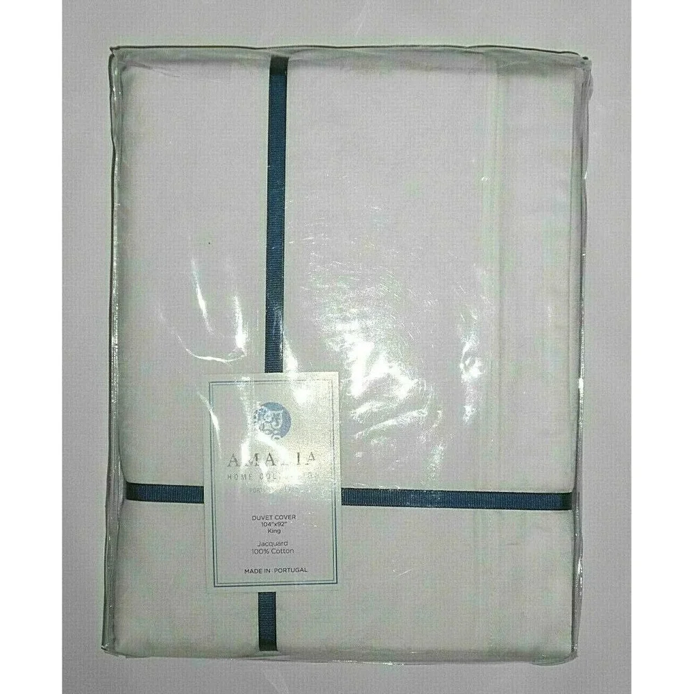 Amalia Home Collection Dinamene White King Duvet‎ Cover retail $510